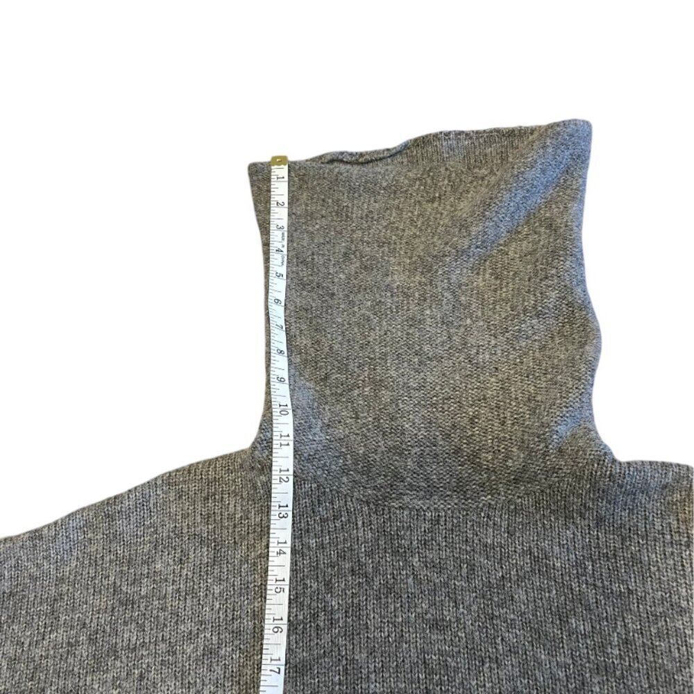 H&M Gray Turtle Neck Baggy Oversized Sweater High Low Wool Blend Women's Large - Picture 8 of 9